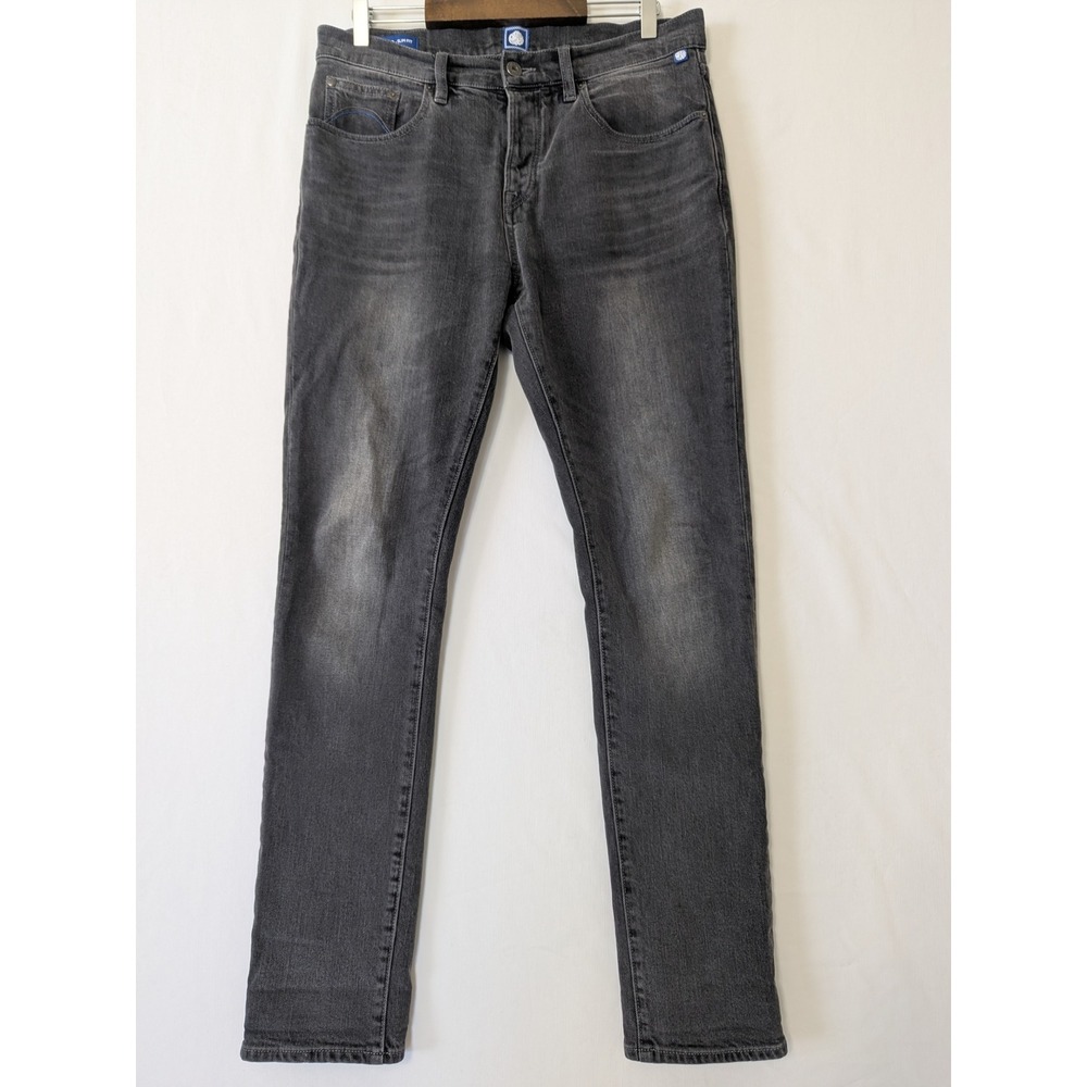 Pretty Green Errwood Slim Fit Jeans Mens 32R Washed Black Button Fly Denim